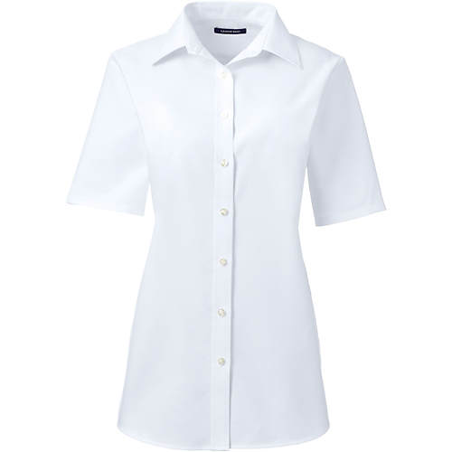 Women's Plus Size Short Sleeve Oxford Shirt - Secondary