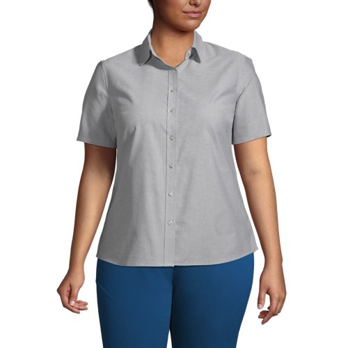 Women's Plus Size Short Sleeve Oxford Shirt - image 4
