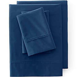 200 Thread Count Cotton Crisp and Cool Percale Pintuck Bed Sheet Set, Front