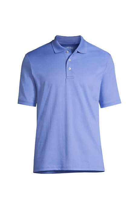 Men's Embroidered Logo Hemmed Short Sleeve Pima Cotton Polo Shirt