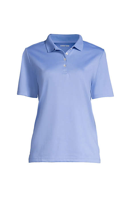 Women's Embroidered Logo Hemmed Short Sleeve Pima Cotton Polo Shirt