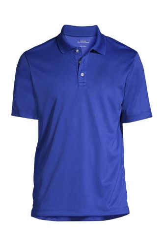 Men's Short Sleeve Solid Active Polo Shirt from Lands' End
