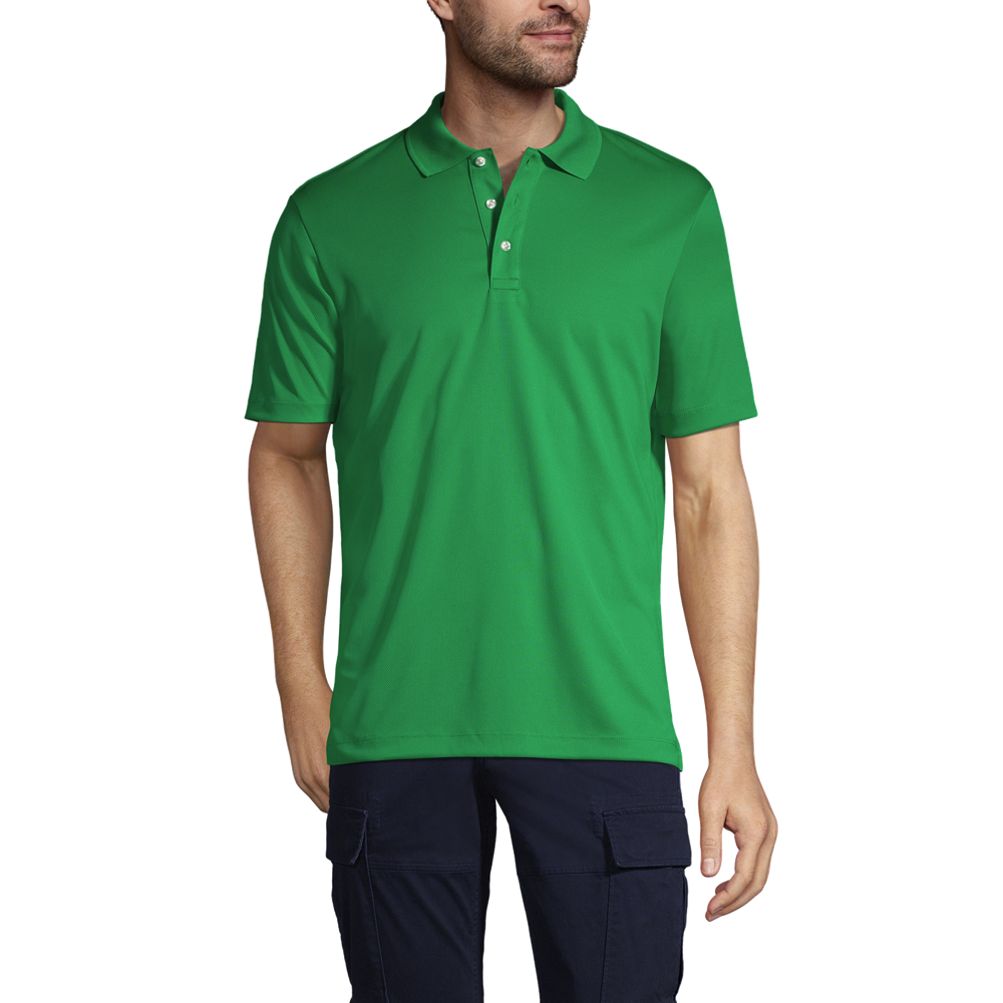Men's Short Sleeve Solid Active Polo Shirt | Lands' End