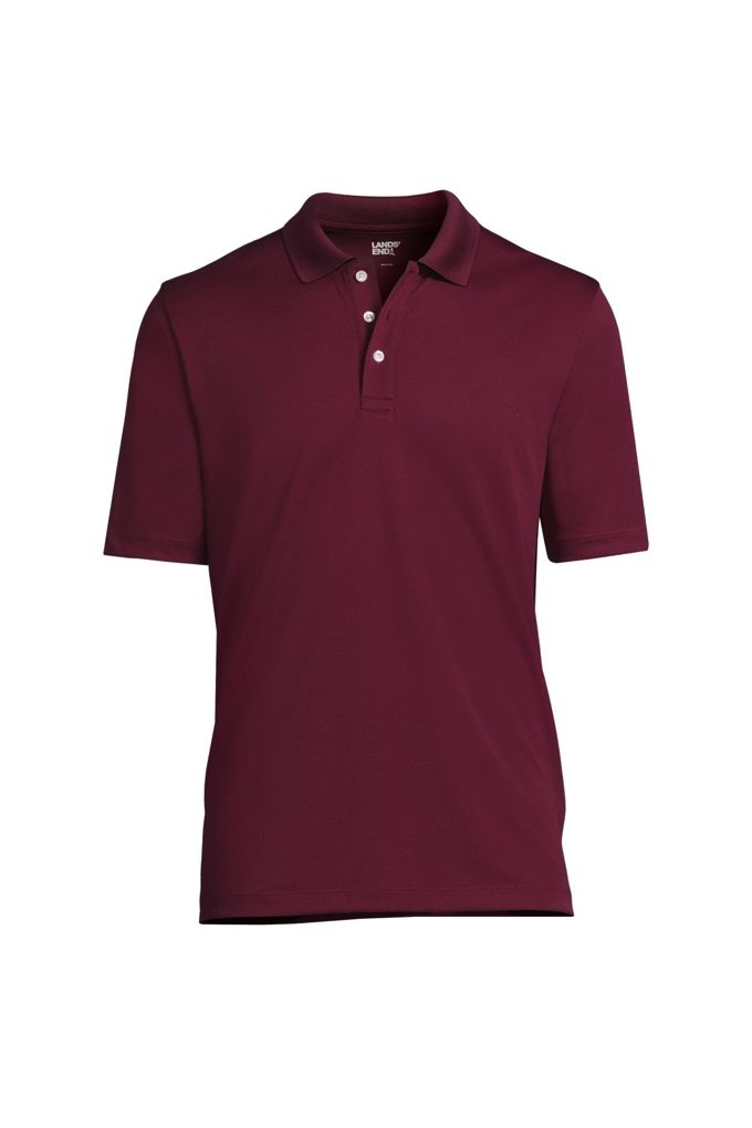 Lands' End School Uniform Men's Big Short Sleeve Solid Active Polo In Red