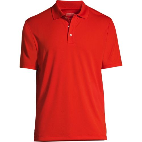 Lands End Mens Short Sleeve Solid Active Polo Shirt 