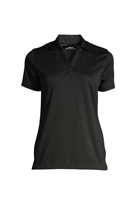 Women's Short Sleeve Active Mesh Johnny Collar Polo Shirt