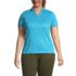 Women's Plus Size Short Sleeve Active Mesh Johnny Collar Polo, Front