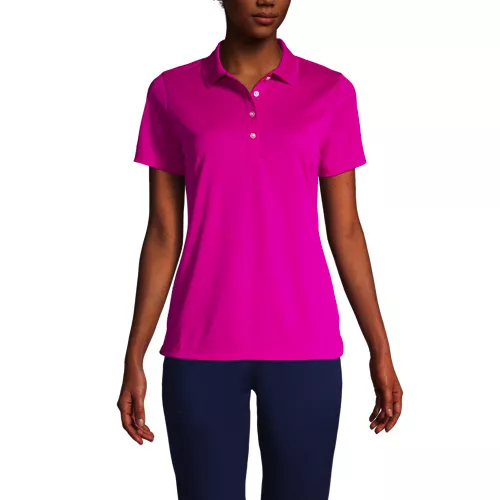 School Uniform Women's Short Sleeve Solid Active Polo, Front