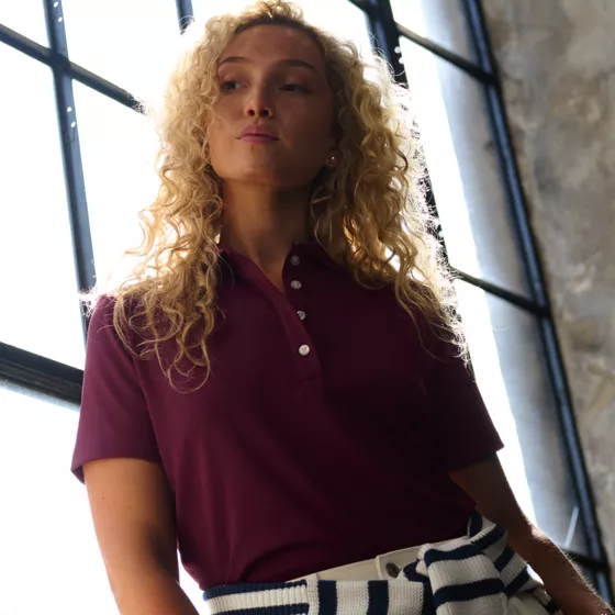 Women's Short Sleeve Solid Active Polo - primary
