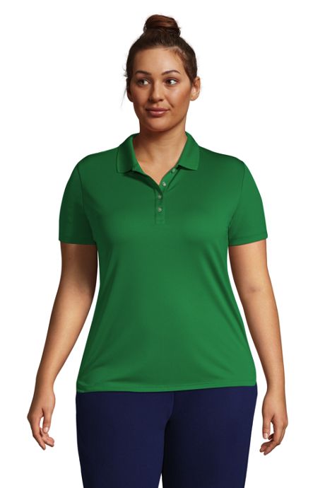 Women's Plus Size Short Sleeve Active Polo, Size Polo Shirts, Plus Size Solid Polos