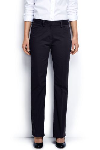 Women's Straight Fit Plain Boot Cut Chino Pants from Lands' End