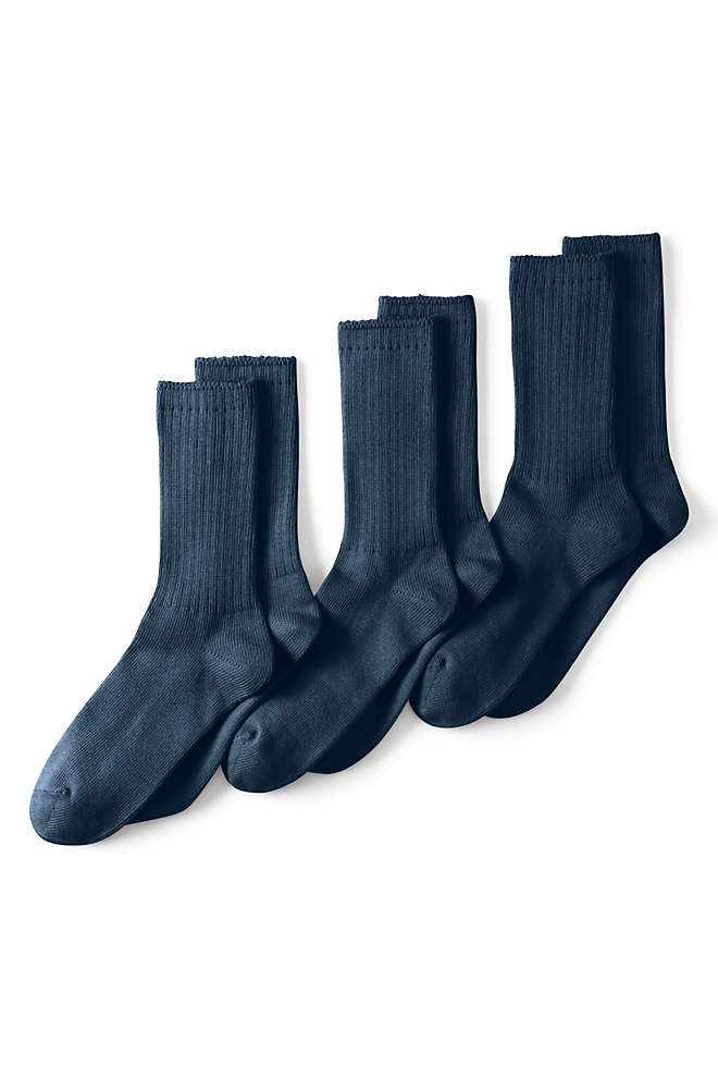 Men's Seamless Toe Cotton Crew Socks (3-pack), Front