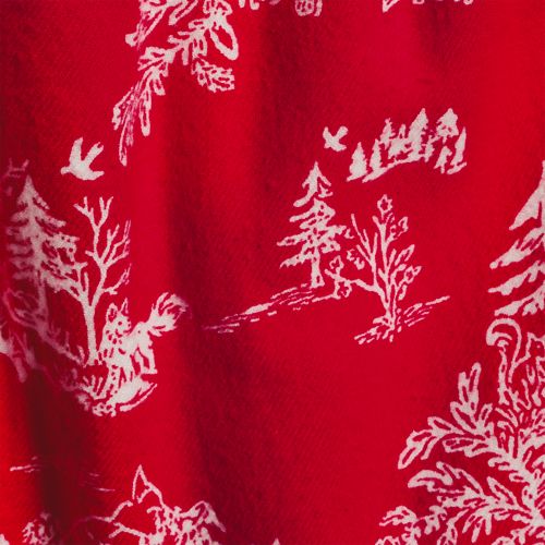 Red/Ivory Woodland Scene
