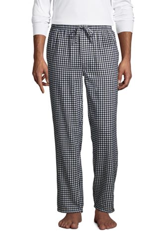 Flannel Pyjama Bottoms, Men, Size: S Regular, Blue, Cotton, by Lands’ End