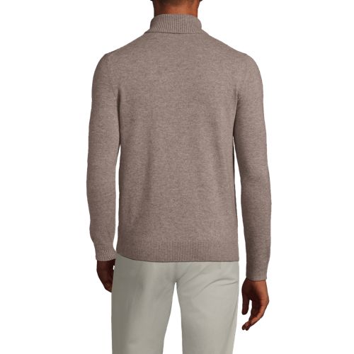 Men's Fine Gauge Cashmere Mock Turtle Neck Sweater New Ivory White