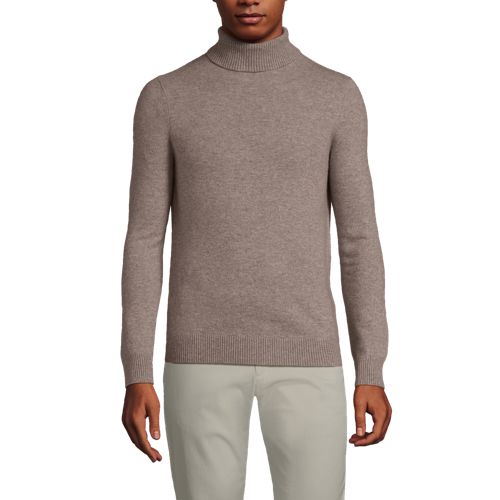 Men's Fine Gauge Cashmere Mock Turtle Neck Sweater New Ivory White