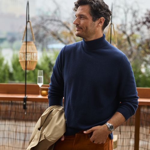 Silk polo neck outlet mens