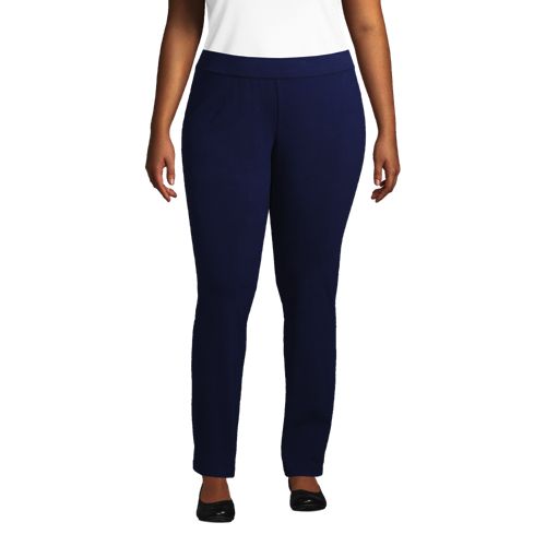 Starfish Slim Leg Trousers, Women, Size: 20-22 Plus, Blue, Spandex, by Lands’ End