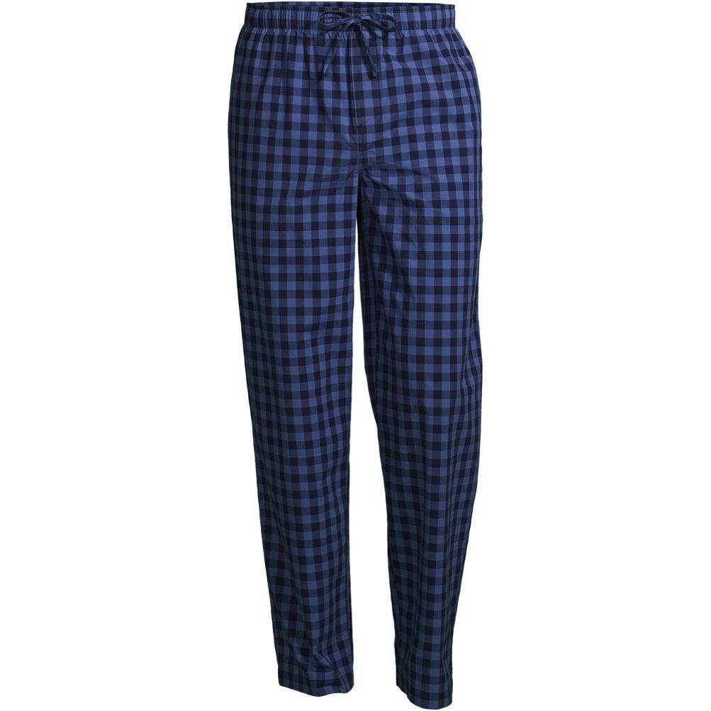 Lands' End Men's Big and Tall Poplin Pajama Pants 