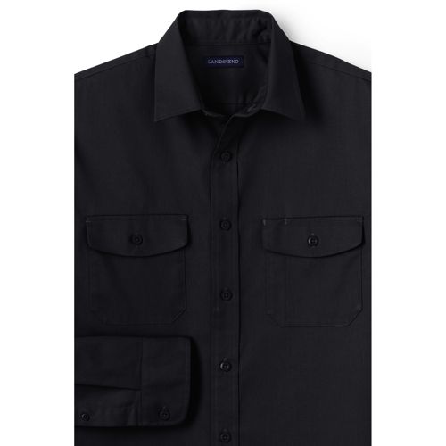 Men's Long Sleeve Straight Collar Work Shirt