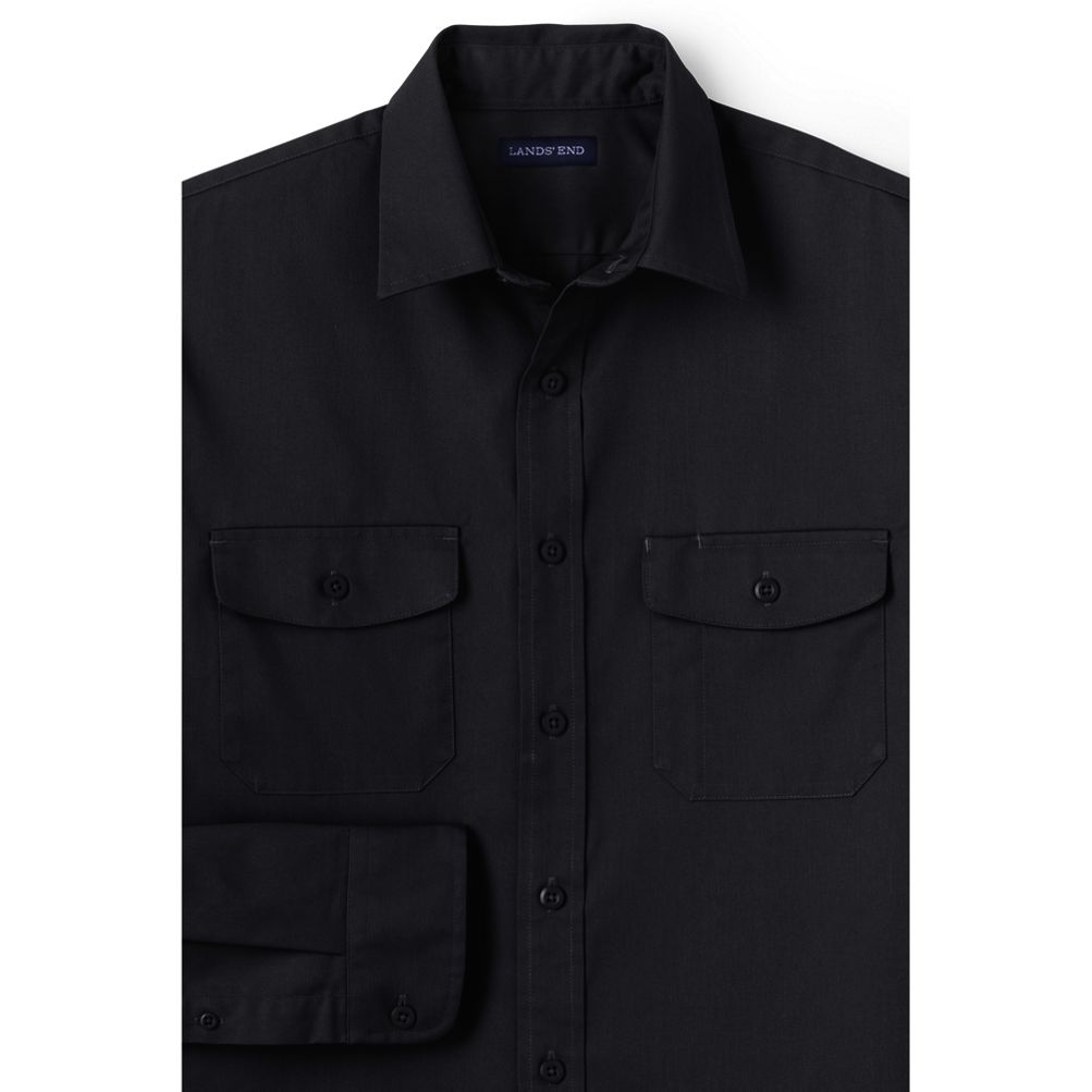 Men's Big Long Sleeve Straight Collar Work Shirt