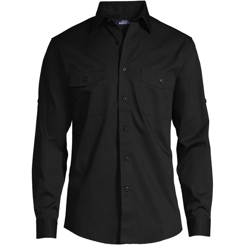 Men's Big Long Sleeve Straight Collar Work Shirt