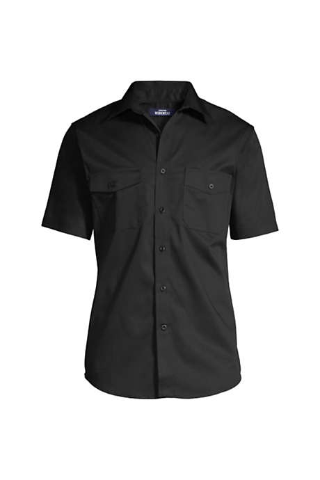 Men's Short Sleeve Straight Collar Work Shirt