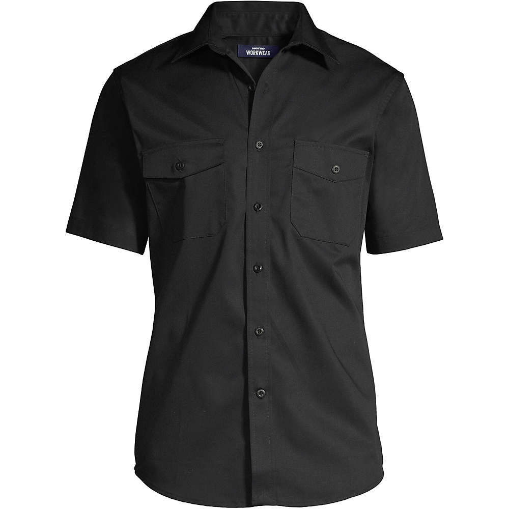 Men's Big Short Sleeve Straight Collar Work Shirt, Front