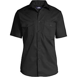 Men's Short Sleeve Straight Collar Work Shirt, Front