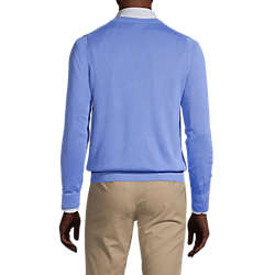 Men's Cotton Modal V-neck Sweater, Back
