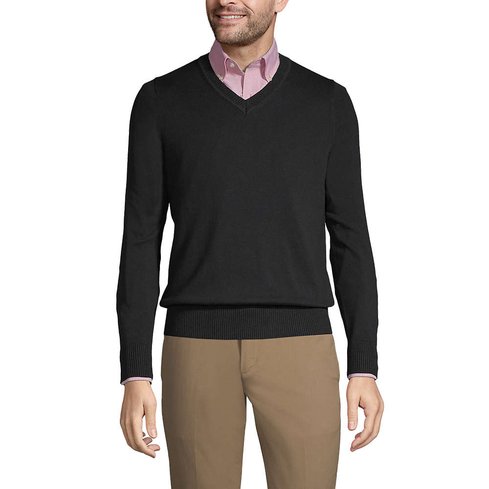 Men's Cotton Modal V-neck Sweater, Front