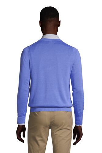 Men S Cotton Modal V Neck Sweater Lands End