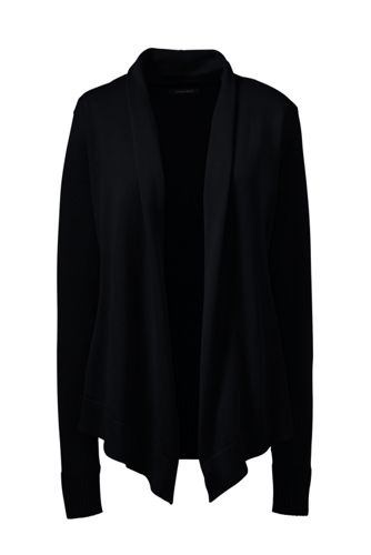 womens black open cardigan