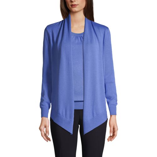 Women's Petite Cotton Modal Open Drape Cardigan - image 3
