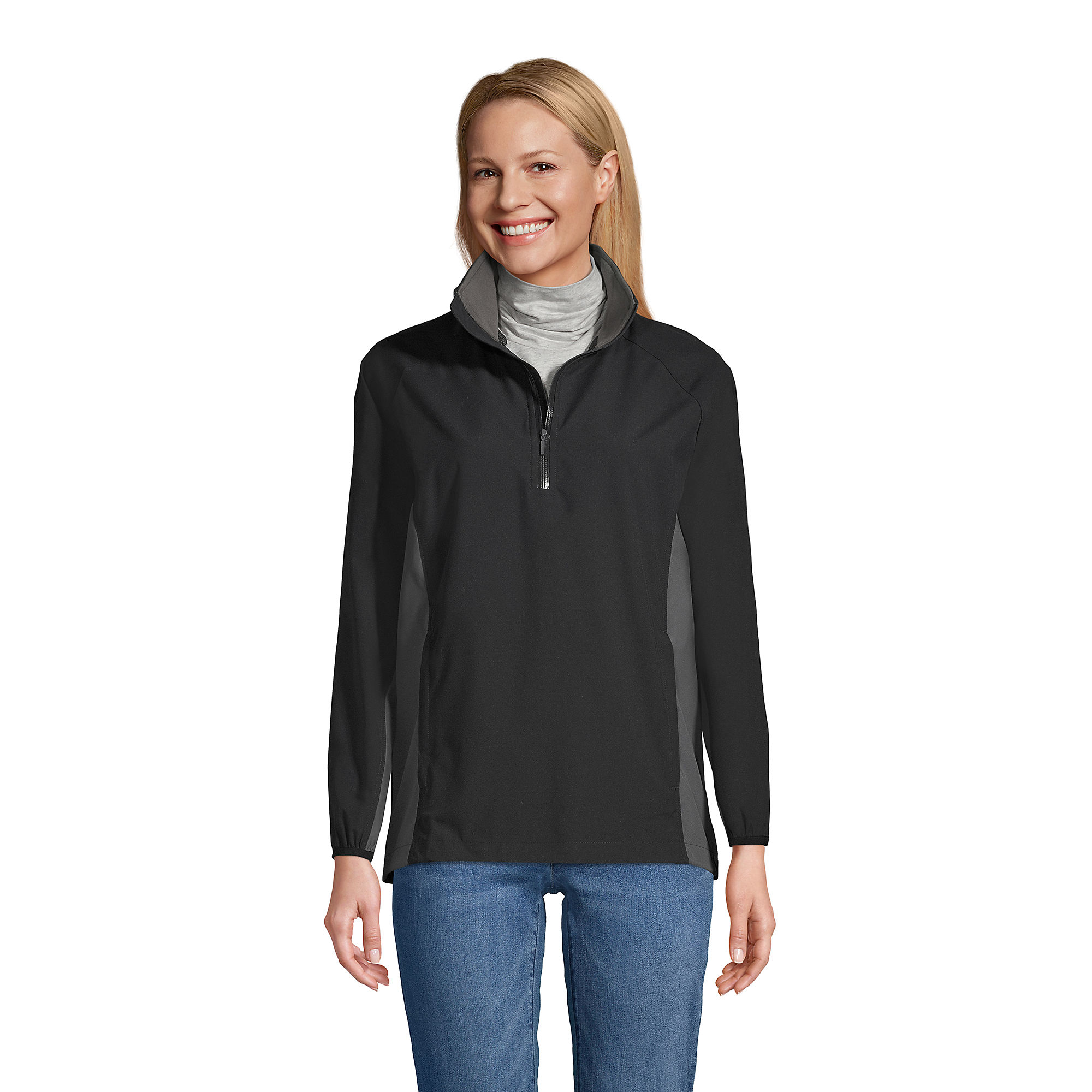 Lands End Unisex Regular Quarter Zip Storm Shirt (Black in S,M,L,XL & XXL size)
