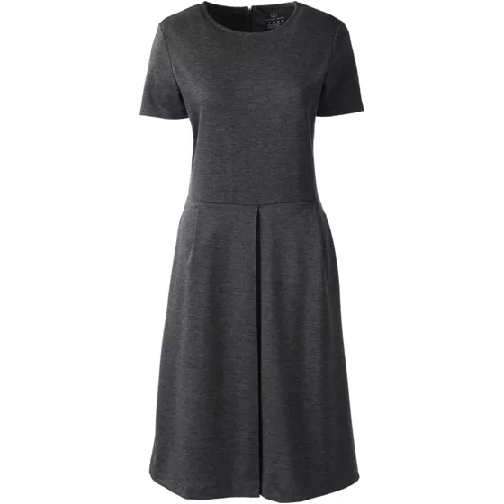 Women's Short Sleeve Ponte Dress Top of Knee - primary