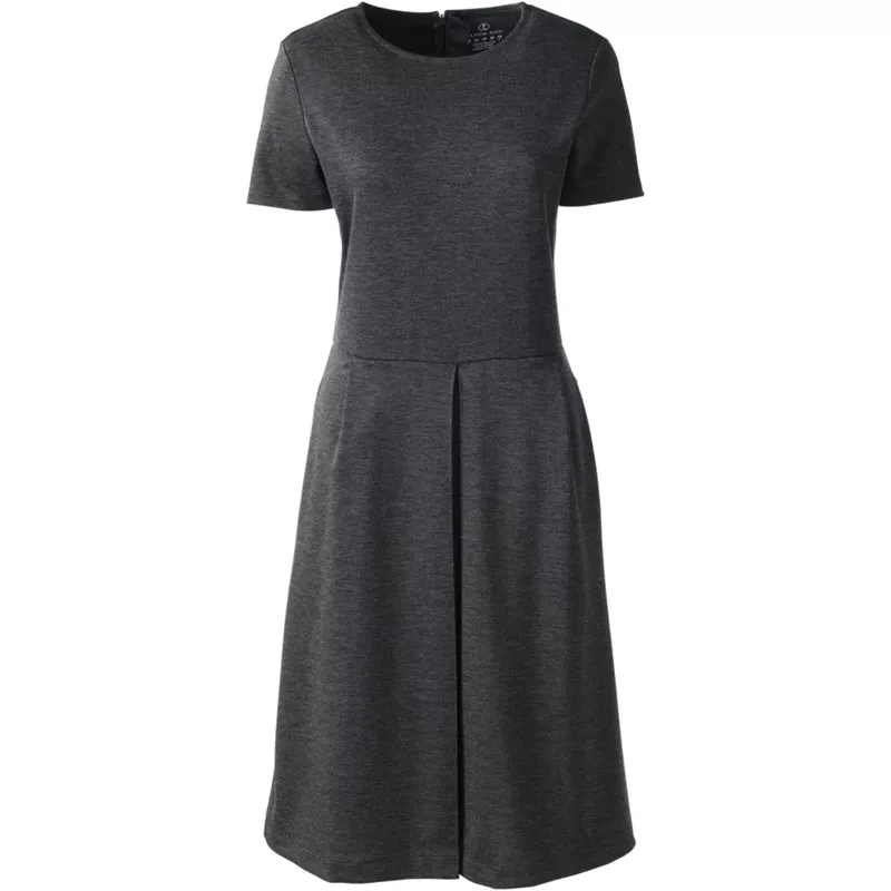 Women's Short Sleeve Ponte Dress Top of Knee, Front
