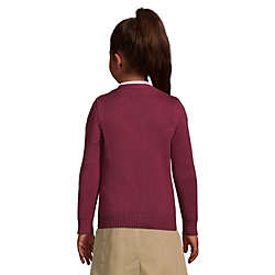 School Uniform Little Girls Cotton Modal Button Front Cardigan Sweater, Back