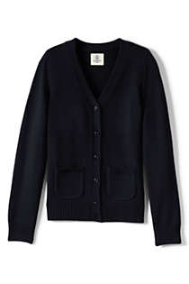 School Uniform Girls Cotton Modal Button Front Cardigan Sweater, Front