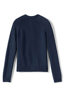 School Uniform Girls Cotton Modal Zip-front Cardigan Sweater, Back