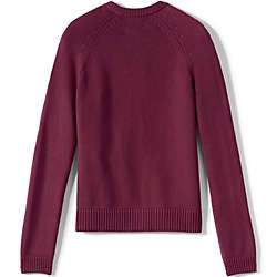 School Uniform Girls Cotton Modal Zip-front Cardigan Sweater, Back