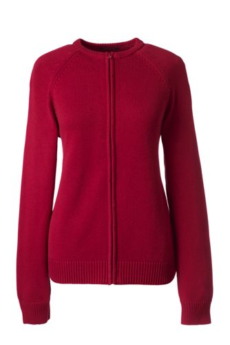 red zip up sweater women's