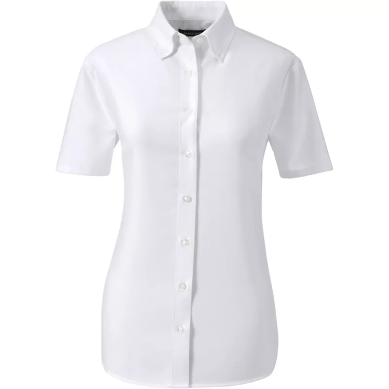 Women's Short Sleeve Oxford Dress Shirt, Front