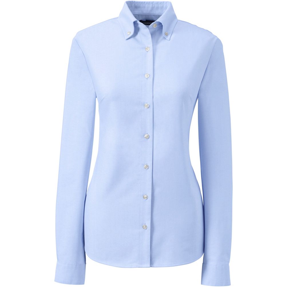 White Oxford Shirt - Navy (Women) - FITTED