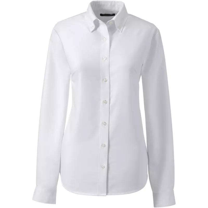 Women's Long Sleeve Oxford Dress Shirt, Front