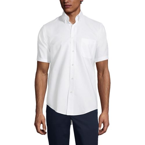 White Short Sleeve Oxford Shirt For Men - LionsDeal