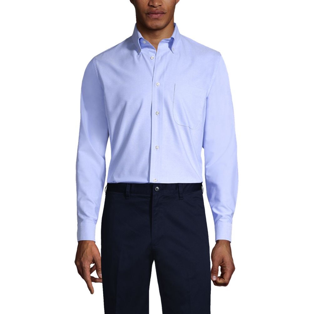 Men's Long Sleeve Solid Oxford Dress Shirt