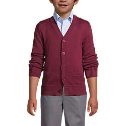 School Uniform Little Boys Boys Cotton Modal Button Front Cardigan Sweater, Front