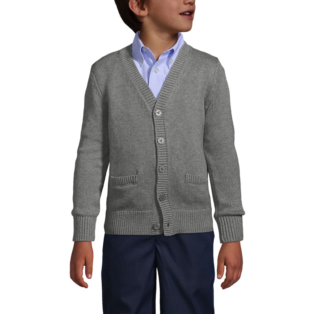 School Uniform Little Boys Boys Cotton Modal Button Front Cardigan Sweater