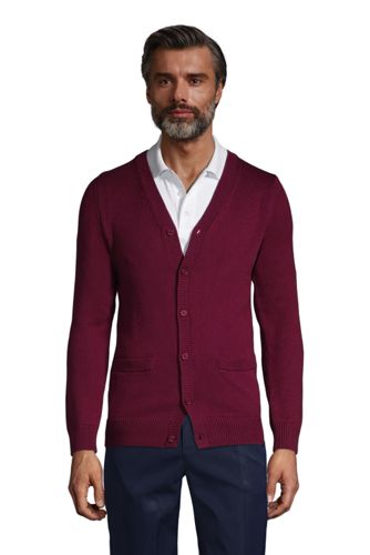 Men S Cotton Modal Button Front Cardigan Sweater Lands End